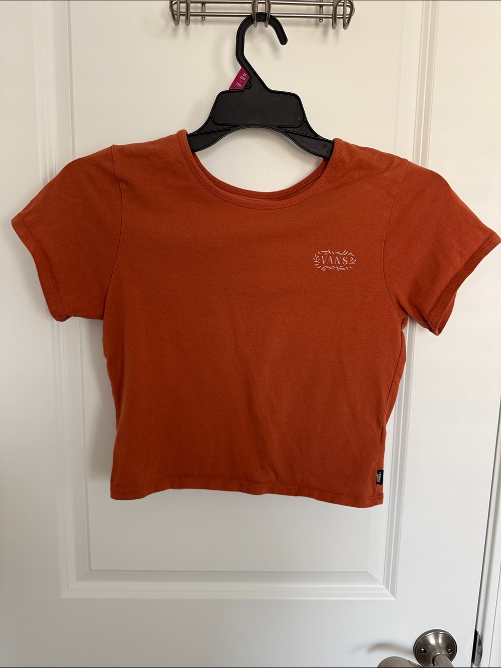 Vans Rust Orange Crop Tee with Subtle White Logo